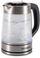 Чайник электрический Hyundai HYK-G4015 1.9л. 2200Вт черный/серебристый корпус: стекло