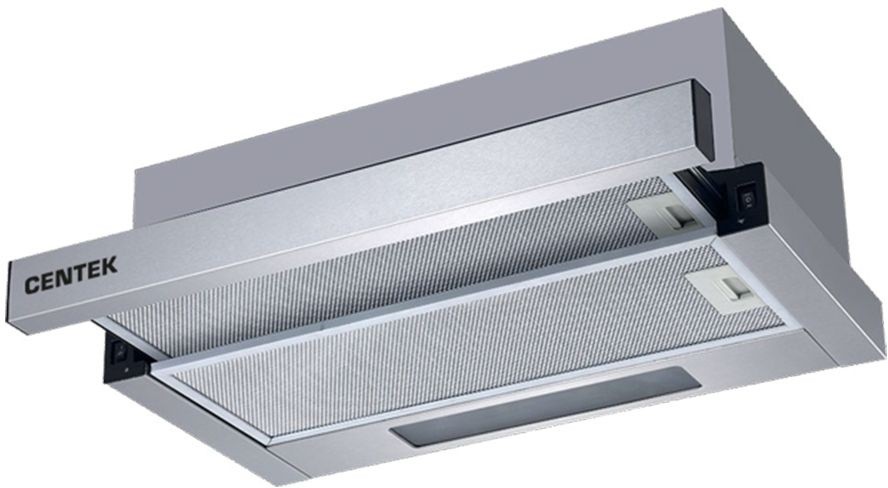 Вытяжка встраиваемая Centek CT-1840-60 серый управление: кнопочное (1 мотор)  