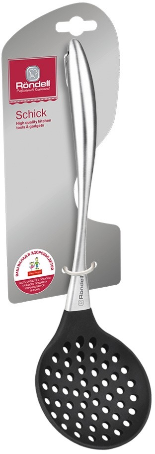 Шумовка для первых/вторых блюд Rondell Schick RD-640 черный/стальной упак.:картонная подложка
