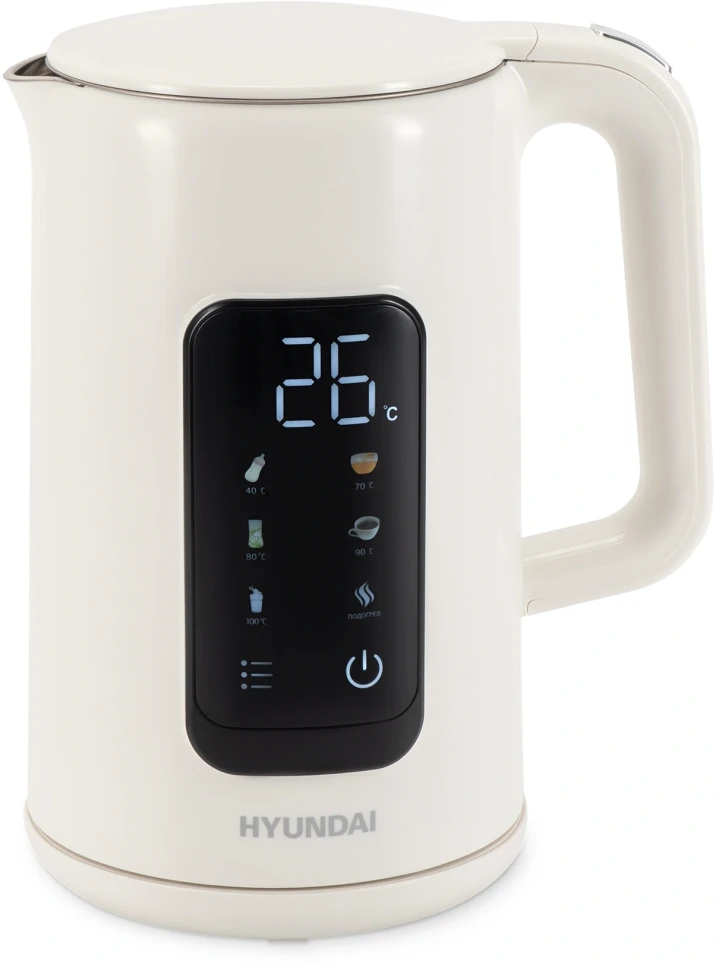 Чайник электрический Hyundai HYK-S4606 1.7л. 2200Вт кремовый корпус: металл  