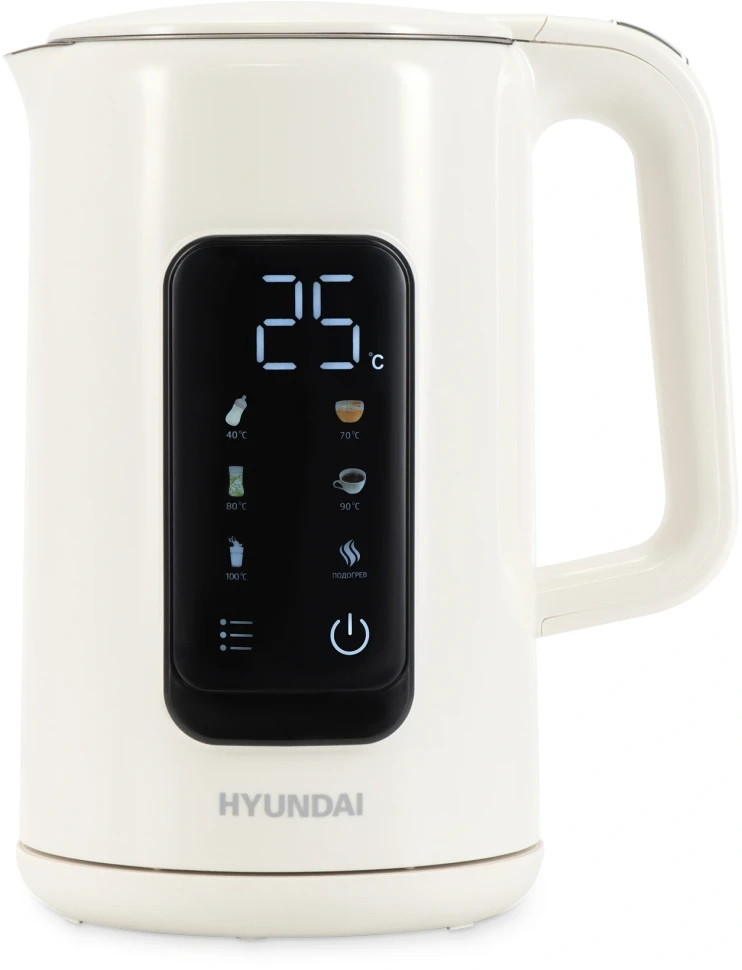 Чайник электрический Hyundai HYK-S4606 1.7л. 2200Вт кремовый корпус: металл  
