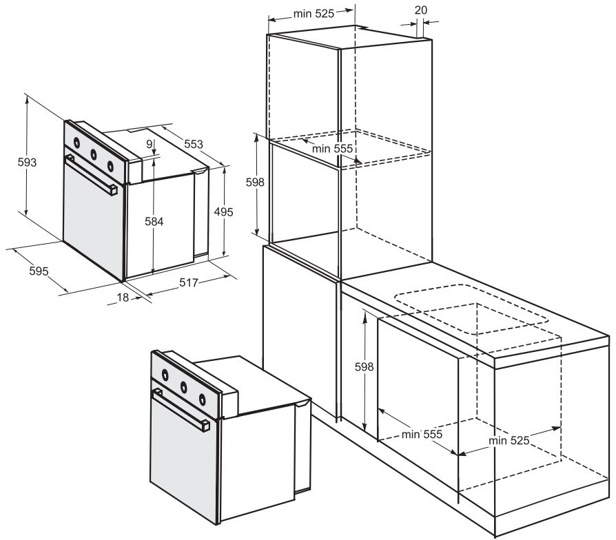 Духовой шкаф Электрический Darina 1U BDE 111 701 At антрацит/стекло черное