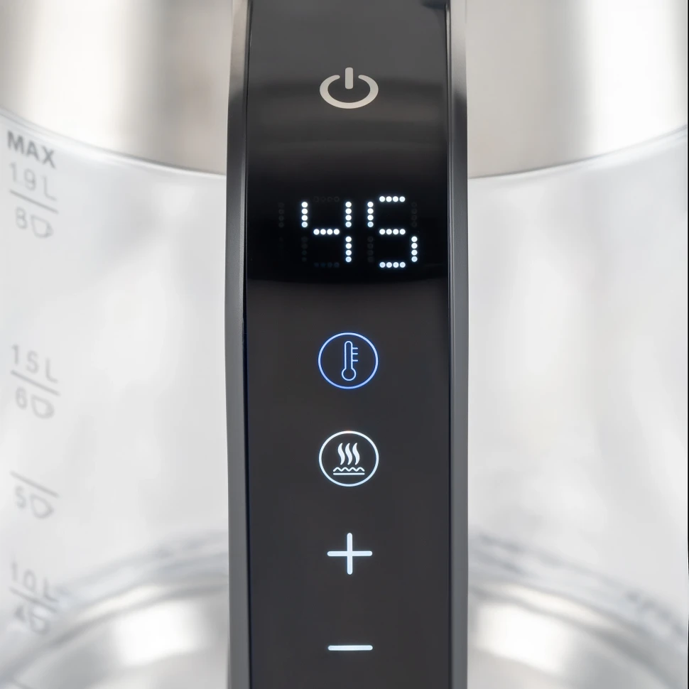 Чайник электрический Hyundai HYK-G5607 1.9л. 2200Вт черный/серебристый корпус: стекло  