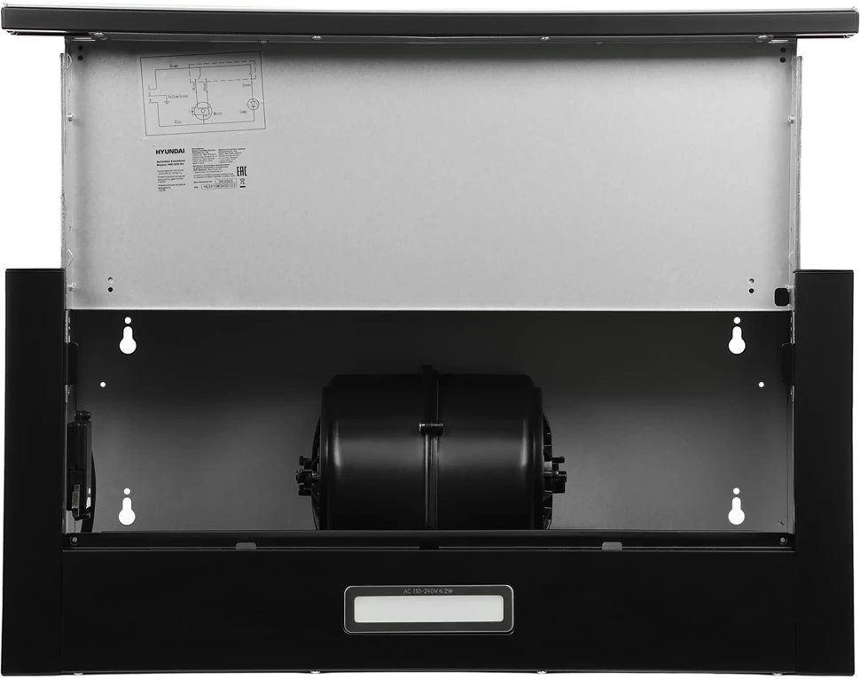 Вытяжка встраиваемая Hyundai HBH 6235 BG черный управление: кулисные переключатели (1 мотор)  