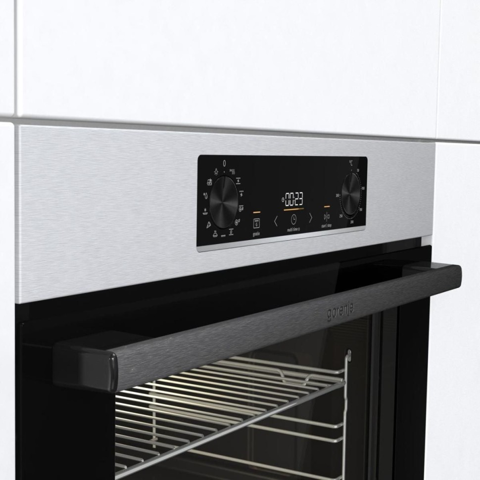 Духовой шкаф Электрический Gorenje BOSB6737E06X нержавеющая сталь/черный