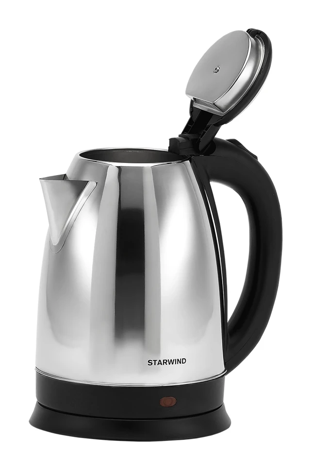 Чайник электрический Starwind SKS1050 1.8л. 1500Вт серебристый/черный корпус: металл/пластик  