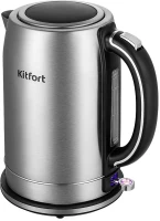 Чайник электрический Kitfort КТ-6175 1.7л. 2200Вт серебристый/черный корпус: металл/пластик