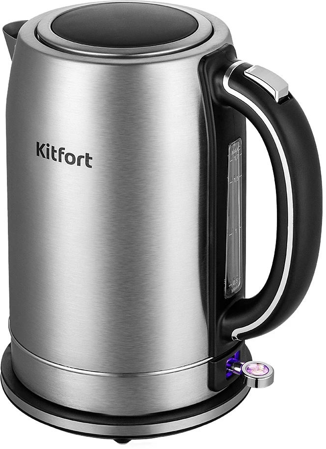 Чайник электрический Kitfort КТ-6175 1.7л. 2200Вт серебристый/черный корпус: металл/пластик  