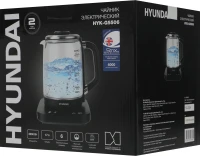 Чайник электрический Hyundai HYK-G5506 1.7л. 2200Вт черный/серебристый корпус: стекло