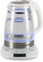 Чайник электрический Hyundai HYK-G5507 1.7л. 2200Вт белый/серебристый корпус: стекло