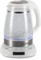 Чайник электрический Hyundai HYK-G5507 1.7л. 2200Вт белый/серебристый корпус: стекло