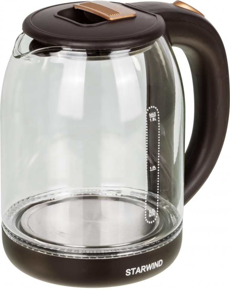 Чайник электрический Starwind SKG1052 1.8л. 1500Вт темно-коричневый/бронзовый корпус: стекло  
