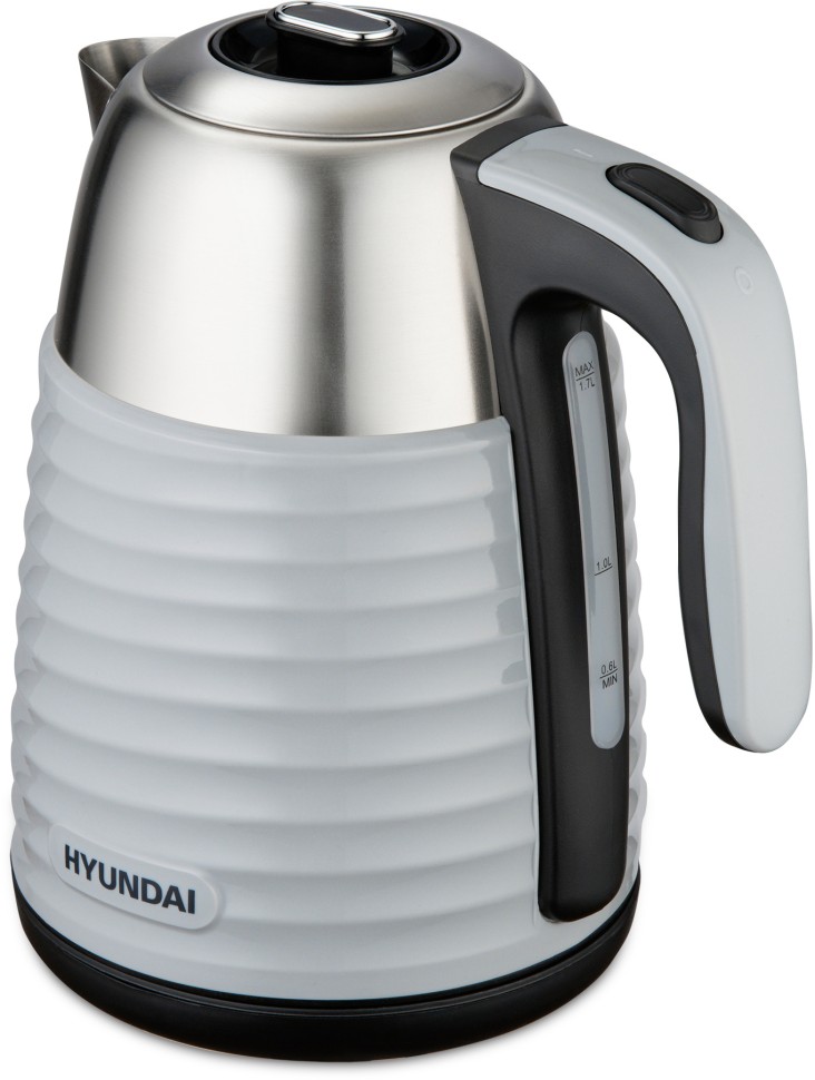 Чайник электрический Hyundai HYK-S4804 1.7л. 2200Вт серый/черный корпус: металл  