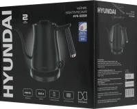 Чайник электрический Hyundai HYK-S5500 0.7л. 1000Вт черный/черный корпус: металл