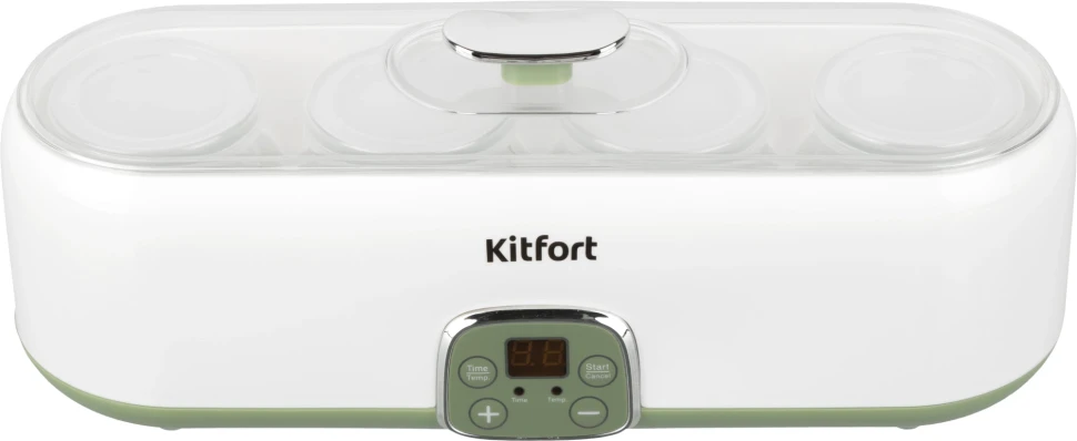 Йогуртница Kitfort KT-2007 20Вт 4б. 200мл упр.:электрон. белый/зеленый  