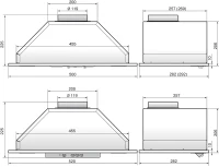 Вытяжка встраиваемая Elikor Врезной блок 52Н-400-П3Д нержавеющая сталь управление: ползунковое (1 мотор)