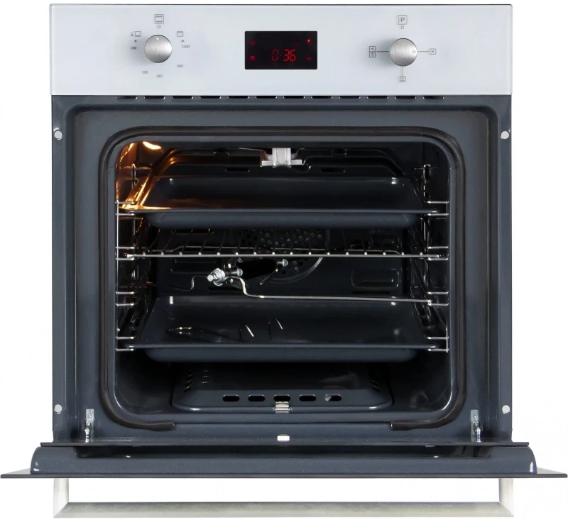 Духовой шкаф Газовый MBS DG-602WH стекло белое/черный  