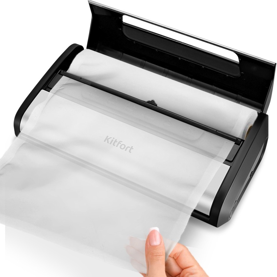 Вакуумный упаковщик Kitfort КТ-1519 165Вт 9л/мин 0.95Бар шир.пак.:31см серебристый/черный
