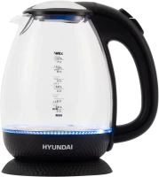Чайник электрический Hyundai HYK-G3804 1.7л. 2200Вт черный корпус: стекло