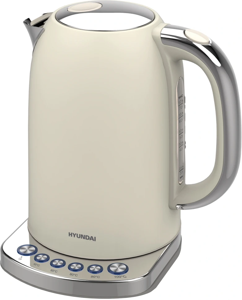 Чайник электрический Hyundai HYK-S5600 1.7л. 2200Вт кремовый/серебристый корпус: металл  