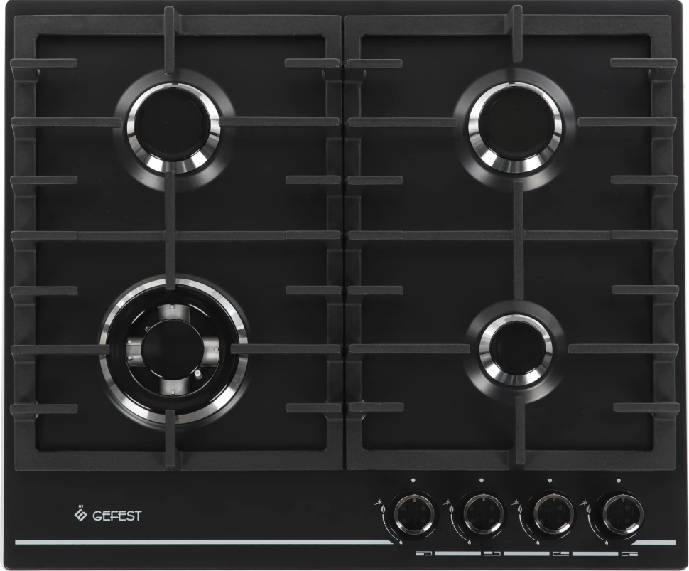 Газовая варочная поверхность Gefest ПВГ 1214-01 К2 черный матовый  