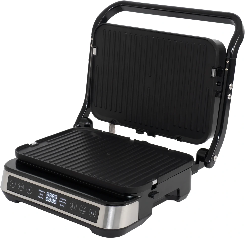 Электрогриль Hyundai HYG-5020 2000Вт серебристый/черный  