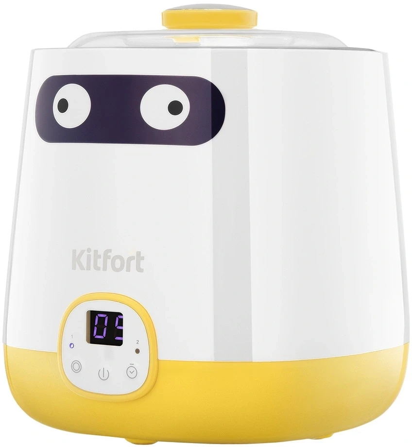 Йогуртница Kitfort КТ-6407 20Вт 1б. 1000мл упр.:электрон. желтый/белый