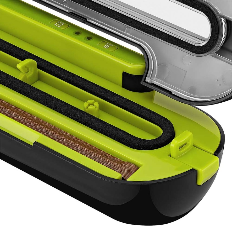 Вакуумный упаковщик Kitfort КТ-1522-2 100Вт 6л/мин 0.6Бар шир.пак.:28см черный/салатовый