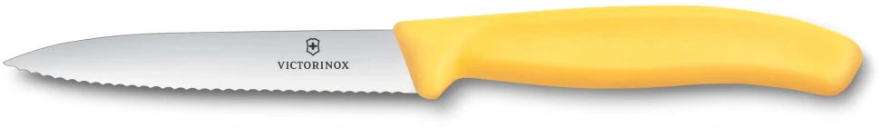 Нож кухонный Victorinox Swiss Classic (6.7738.C1) для чистки овощей и фруктов лезв.100мм прямая заточка желтый  