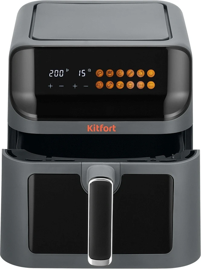 Аэрогриль Kitfort КТ-8107 1350Вт темно-серый/черный