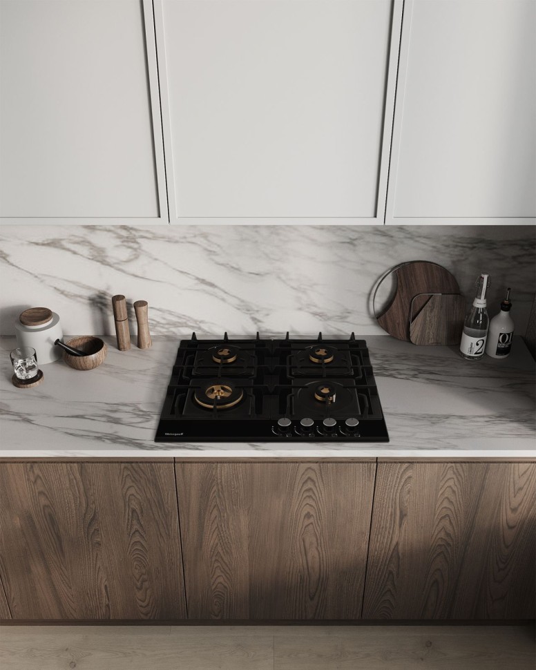 Газовая варочная поверхность Weissgauff HGG 6445 BL Volcano Burner черный