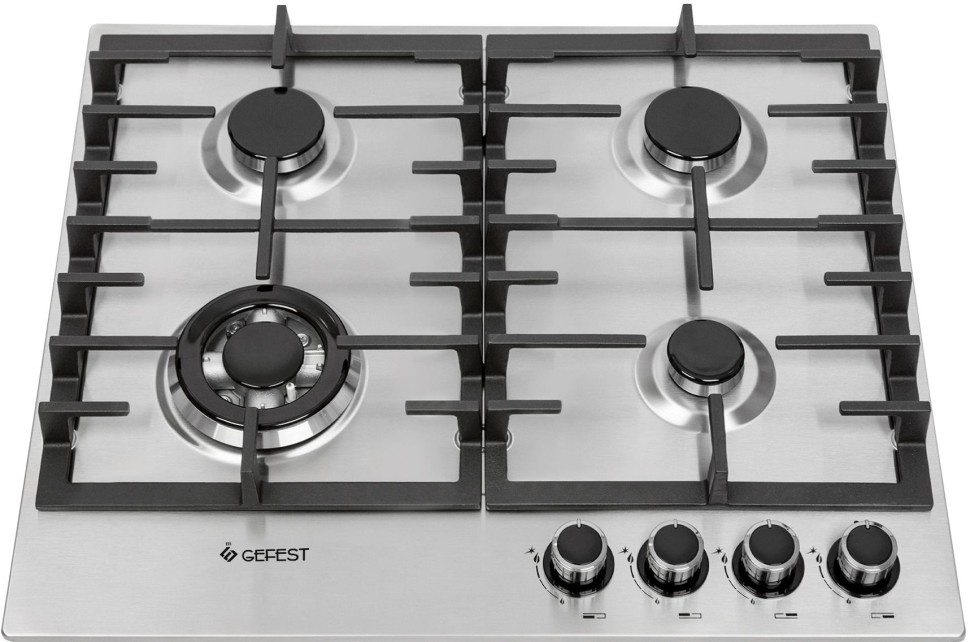 Газовая варочная поверхность Gefest ПВГ 1214-01 К5 нержавеющая сталь  