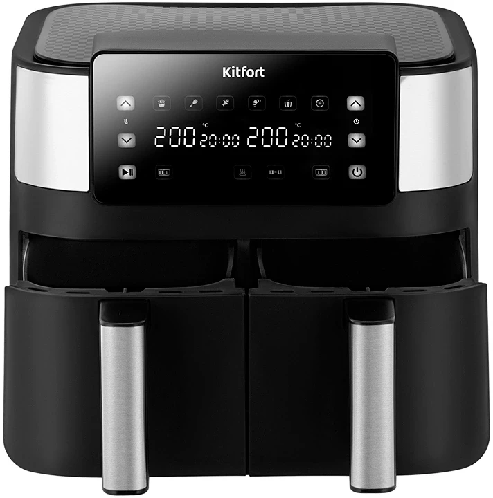 Аэрогриль Kitfort КТ-2259 7.6л 2850Вт черный/серебристый  