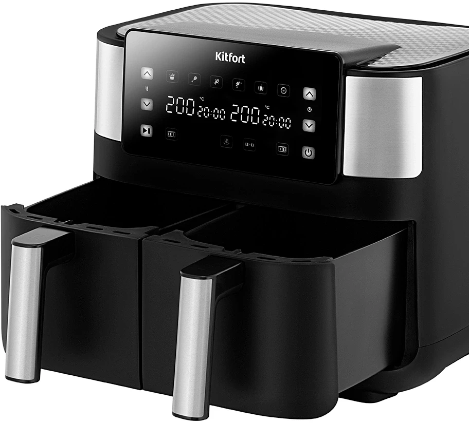 Аэрогриль Kitfort КТ-2259 7.6л 2850Вт черный/серебристый  