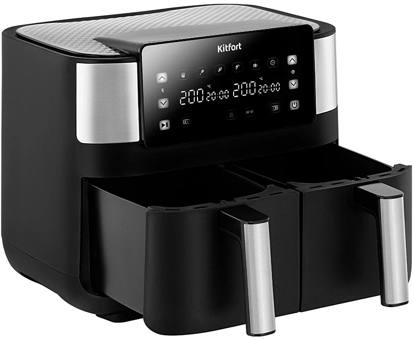 Аэрогриль Kitfort КТ-2259 7.6л 2850Вт черный/серебристый  