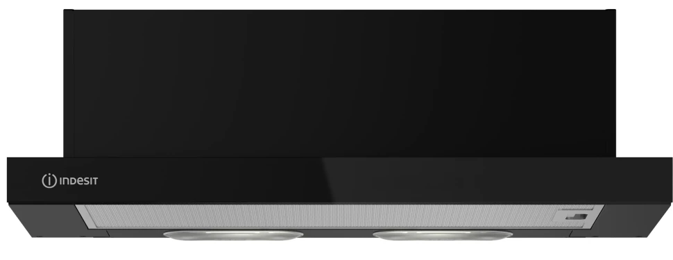 Вытяжка встраиваемая Indesit INT 62HR BL черный управление: кнопочное (1 мотор)  