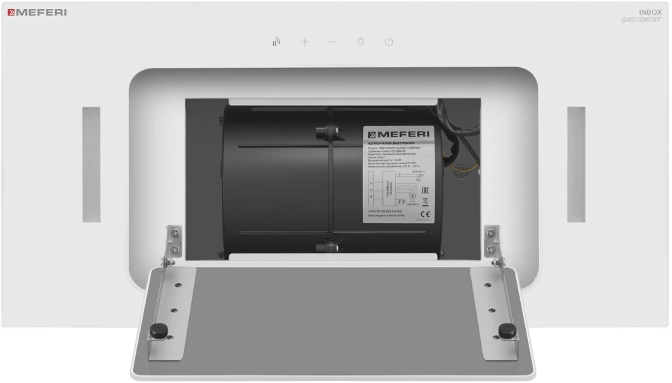 Вытяжка встраиваемая Meferi Inbox glass comfort 60wh белый управление: сенсорное (1 мотор)  