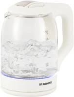 Чайник электрический Starwind SKG1056 1.8л. 2000Вт белый/прозрачный корпус: стекло