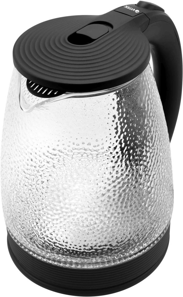 Чайник электрический Vitek VT-7003 1.7л. 2200Вт черный корпус: стекло  