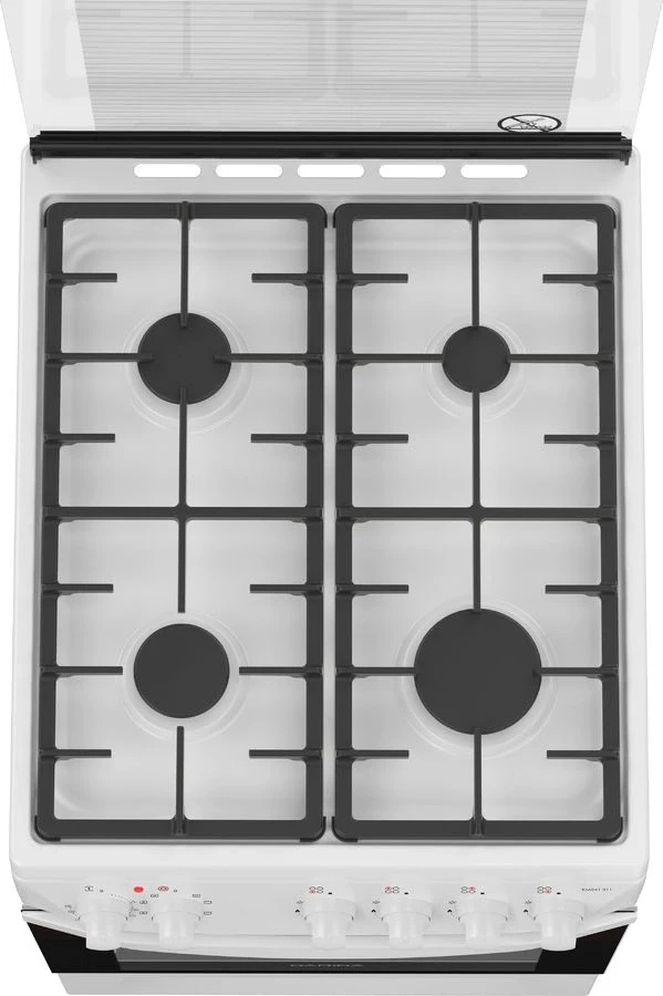 Плита Комбинированная Darina 1D1 КМ 241 311 W белый/черный (стеклянная крышка) реш.чугун