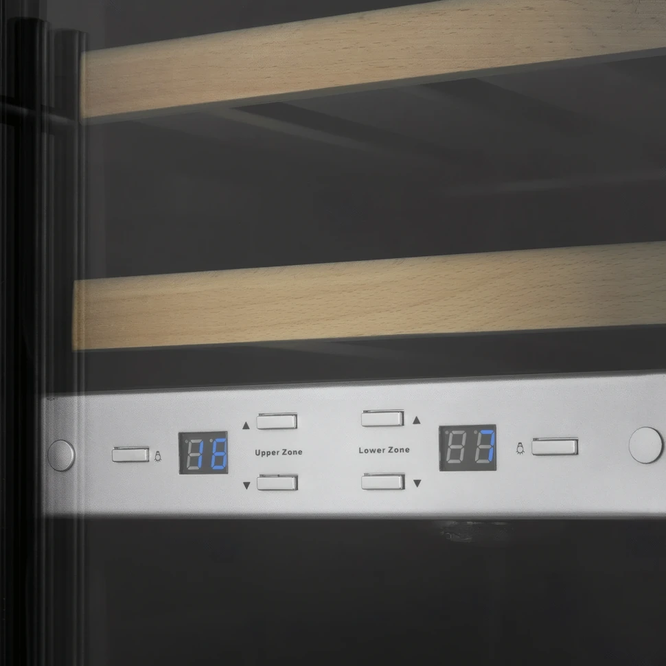 Винный шкаф Kitfort КТ-2404 2-хкамерн. нержавеющая сталь мат.