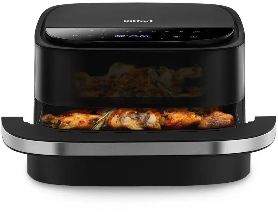 Аэрогриль Kitfort КТ-2289 4л 2200Вт черный/серебристый