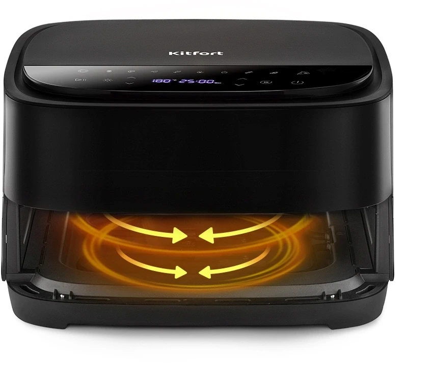 Аэрогриль Kitfort КТ-2289 4л 2200Вт черный/серебристый