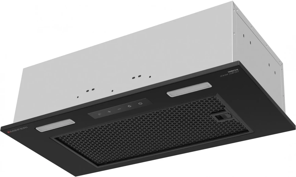 Вытяжка встраиваемая Meferi Inbox sensor comfort 60bk нержавеющая сталь управление: сенсорное (1 мотор)  