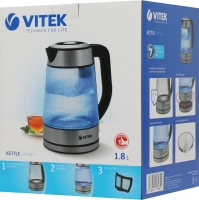 Чайник электрический Vitek VT-7017 1.8л. 2200Вт прозрачный корпус: стекло