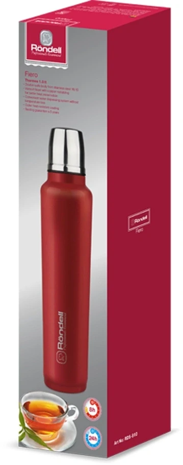 Термос для напитков Rondell Fiero RDS-910 1л. красный картонная коробка