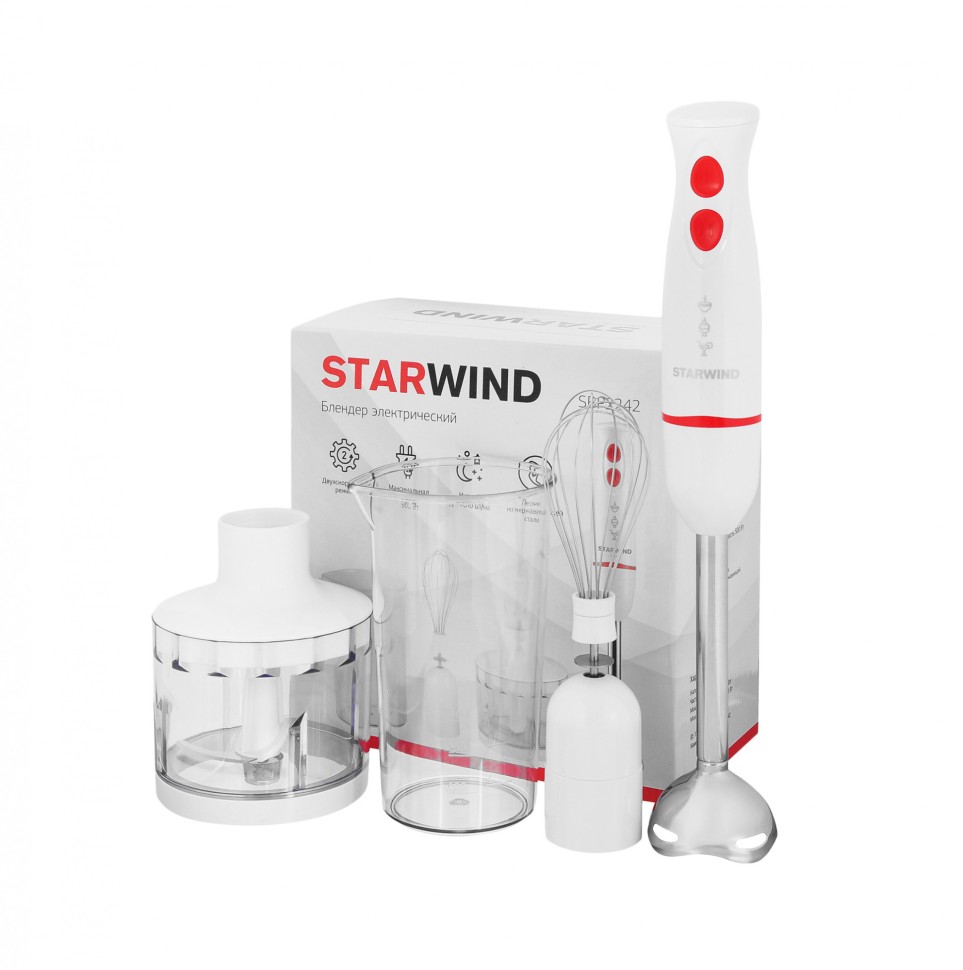Блендер погружной Starwind SBP2242 500Вт белый/оранжевый  