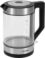 Чайник электрический Hyundai HYK-G3509 1.7л. 2200Вт черный/прозрачный корпус: стекло/пластик