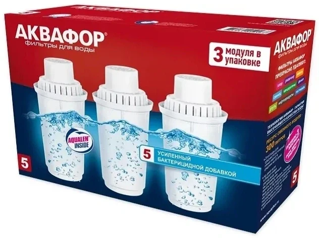 Картридж Аквафор В5 (упак. 3шт) для кувшинов ресурс:300л (упак.:3шт)