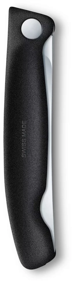 Нож кухонный Victorinox Swiss Classic (6.7833.F) стальной столовый лезв.110мм серрейт. заточка черный карт.коробка